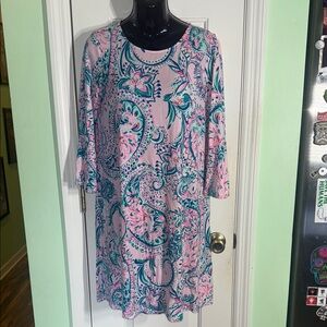 Lilly Pulitzer Pink Tropics Ophelia Dress Pastel Paisley Spring Dream Size M